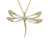 Mother-of-Pearl & Diamond Dragonfly Pendant