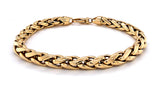 Gold 7mm Hollow Wheat Bracelet, 8.25"