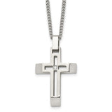 Stainless Steel Brushed and Polished Cross Pendant