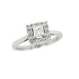 Princess Cut Halo Diamond Engagement Ring