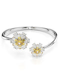 Swarovski Idyllia bangle Flower, Yellow, Rhodium plated