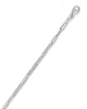 White Gold 2.1mm Paperclip Link Anklet, 9"