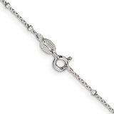 Silver 1.25mm Rolo Chain with Beads, 18