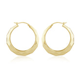 Gold Vermeil Facet Cut Hoop Earrings