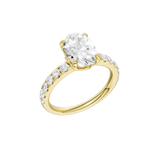 2ct Oval Lab Grown Diamond Tulip Head Ring