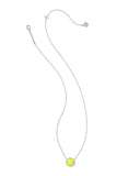 Kendra Scott Tennis Silver Short Pendant Necklace in Chartreuse Magnesite