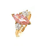 Pink CZ Marquise Ring