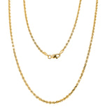 Gold 2mm Rope Chain, 24"