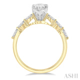 Pear Shape Marquise Band Semi-Mount Engagement Ring