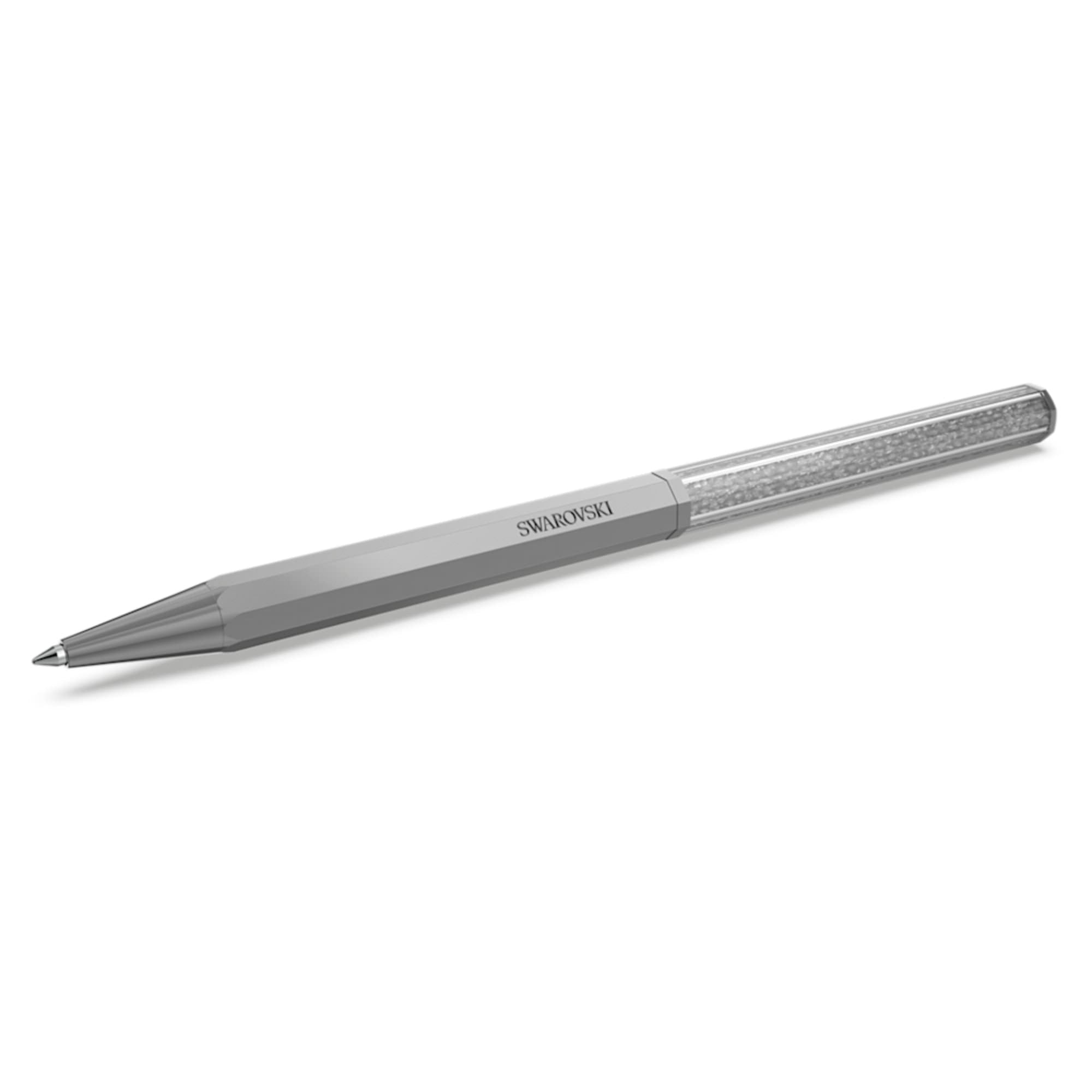 Swarovski Crystalline ballpoint pen, Octagon shape, Gray, Graphite plated