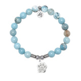 Paw CZ with Larimar Jasper Gemstone Bracelet