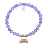 HELP Collection: Rainbow Enamel Charm with Periwinkle Selenite Charity Bracelet