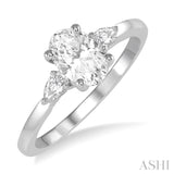 Pear Shape Accent Semi-Mount Engagement Ring