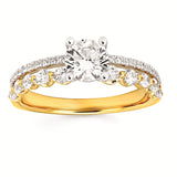 Diamond 2-Row Semi-Mount Engagement Ring