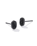 Kendra Scott Mini Ellie Gunmetal Stud Earrings in Black Drusy