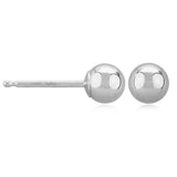 6mm White Gold Ball Earrings