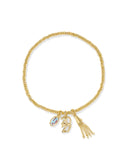 Kendra Scott 2027 Gold Graduation Stretch Bracelet in Dichroic Glass