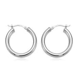 Sterling Silver Tube Hoop Earrings 20mm
