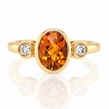 Citrine & Diamond 3-Stone Ring