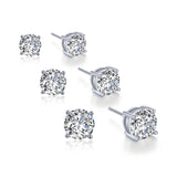 Lafonn Platinum Trio 4-Prong Solitaire Earrings Special