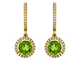 Peridot & Diamond Drop Earrings