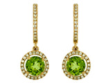 Peridot & Diamond Drop Earrings