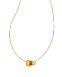 Kendra Scott Candy Corn Gold Short Pendant Necklace in Candy Corn Magnesite