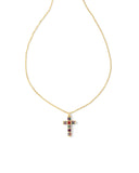 Kendra Scott Gracie Gold Cross Short Pendant Necklace in Multi Mix