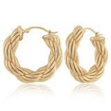 Gold Vermeil 25x6mm Rope Hoops