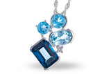 Blue Topaz Cluster Pendant