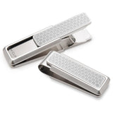 M-Clip Stainless Brushed With Etched Honeycomb Money Clip