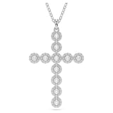 Swarovski Insigne pendant, Mixed cuts, Cross, White, Rhodium plated