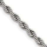 Stainless Steel 4mm Rope Chain, 20"