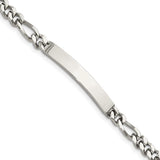 Stainless Steel Figaro Chain ID Bracelet, 8.25"