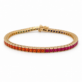 Lab-Grown Rainbow Sapphire Tennis Bracelet, 7.25"