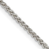 Silver 1.75mm Spiga/Wheat Chain, 22"