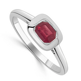 Ruby Bezel Stackable Ring