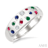 Diamond & Gemstone Mosaic Band
