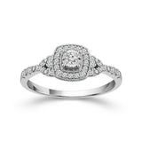 Diamond Halo Illusion-Set Engagement / Promise Ring