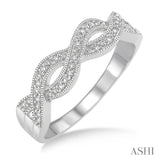 Silver Infinity Shape Diamond Ring