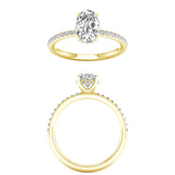 Lab Grown Oval Diamond Hidden Halo Engagement Ring