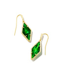 Kendra Scott Kinsley Gold Drop Earrings in Kelly Green Illusion