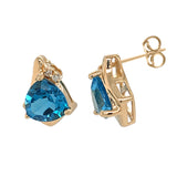 Trillion Swiss Blue Topaz Earrings