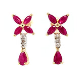 Ruby & Diamond Dangle Earrings