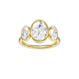 Oval Bezel-Set 3-Stone Lab Grown Diamond Ring