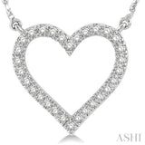 1/6 Ctw Heart Shape Round Cut Diamond Pendant With Chain in 10K White Gold