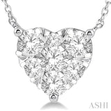 1 Ctw Lovebright Diamond Heart Pendant With Chain in 14K White Gold