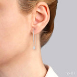 1/3 Ctw Pear Shape Dangler Lovebright Round Cut Diamond Earrings in 14K White Gold