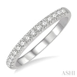 1/4 Ctw 15Stones Round Cut Diamond Wedding Band in 14K White Gold