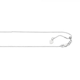 White Gold 0.7mm Box Chain, 22"